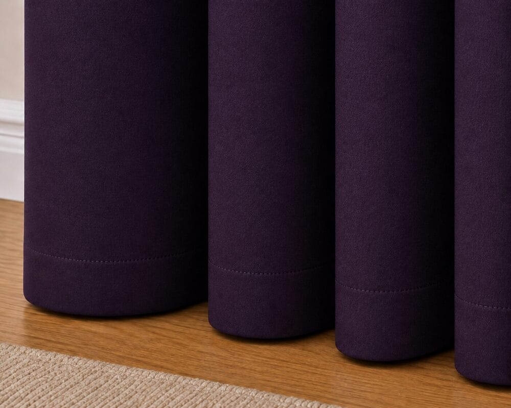 Premium Blackout Eyelet Curtain - Midnight Purple colour - Image 2