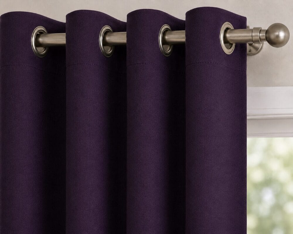 Premium Blackout Eyelet Curtain - Midnight Purple colour - Image 3
