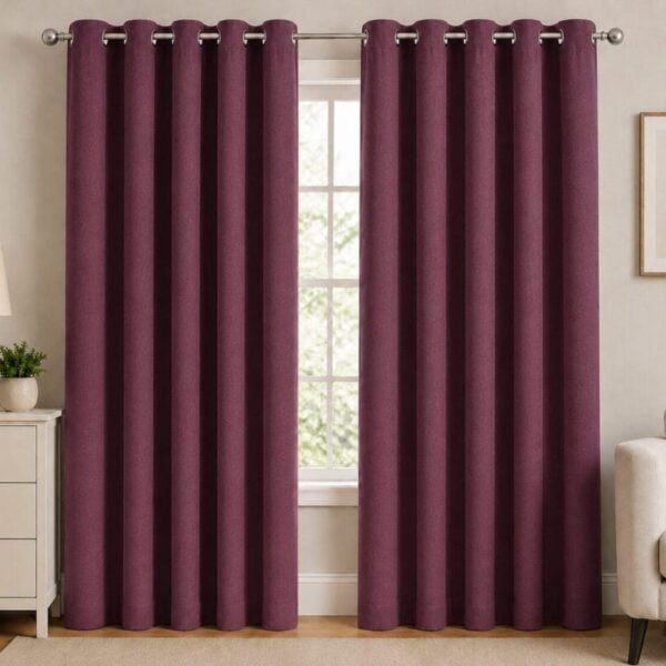 Premium Blackout Eyelet Curtain - Mulberry colour
