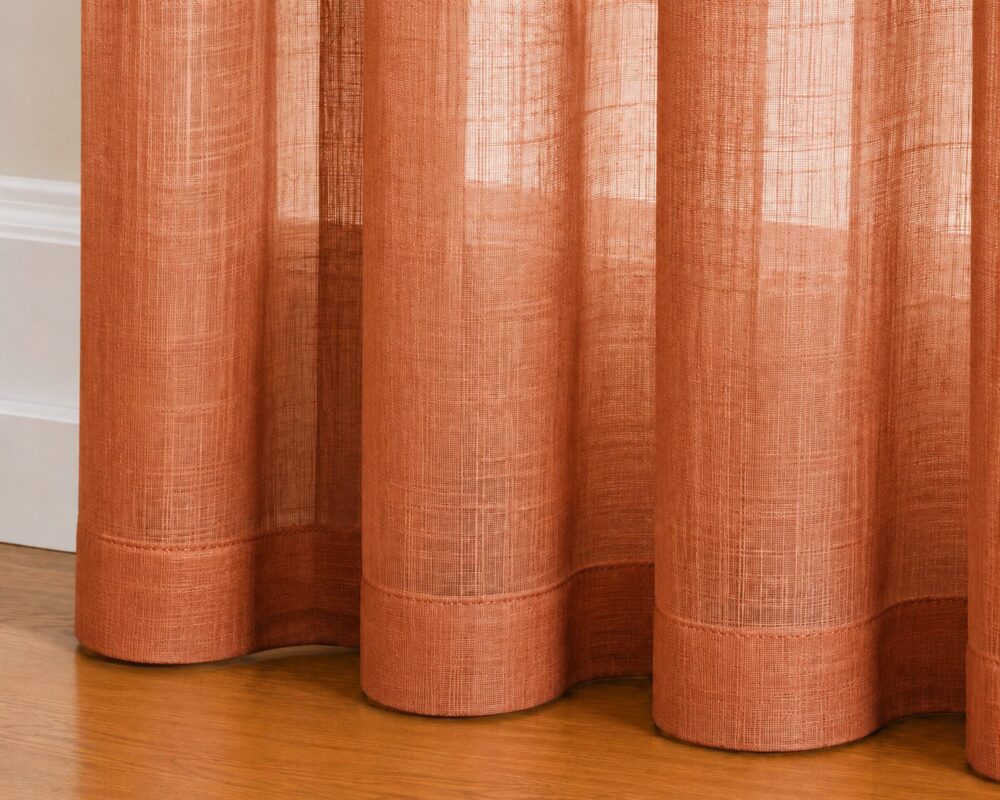 Ombre Sheer Eyelet Curtain - Terracotta colour - Image 2