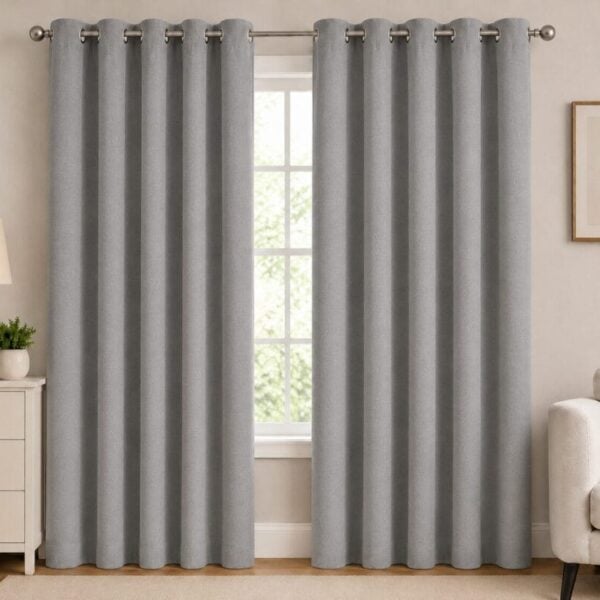 Premium Blackout Eyelet Curtain - Ash colour
