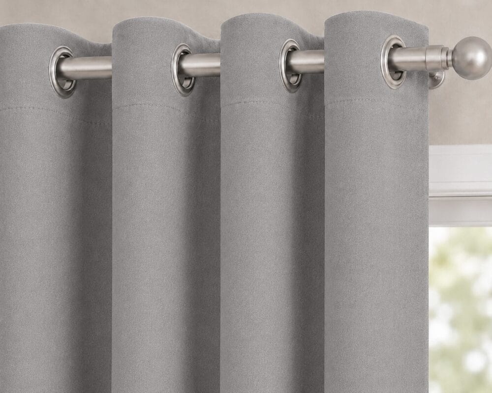 Premium Blackout Eyelet Curtain - Ash colour - Image 3