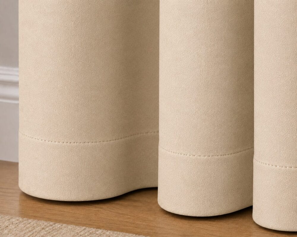 Premium Blackout Eyelet Curtain - Beige colour - Image 3
