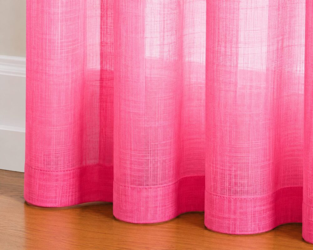 Ombre Sheer Eyelet Curtain - Pink colour - Image 3
