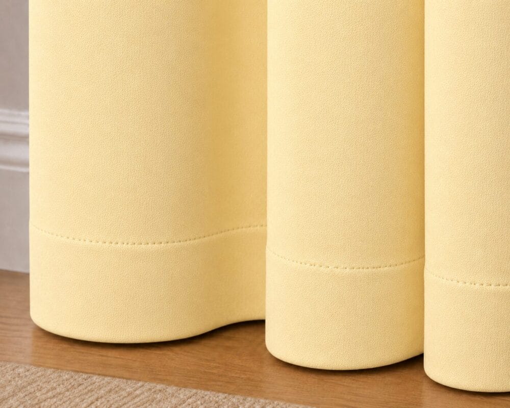 Premium Blackout Eyelet Curtain - Butter colour - Image 2