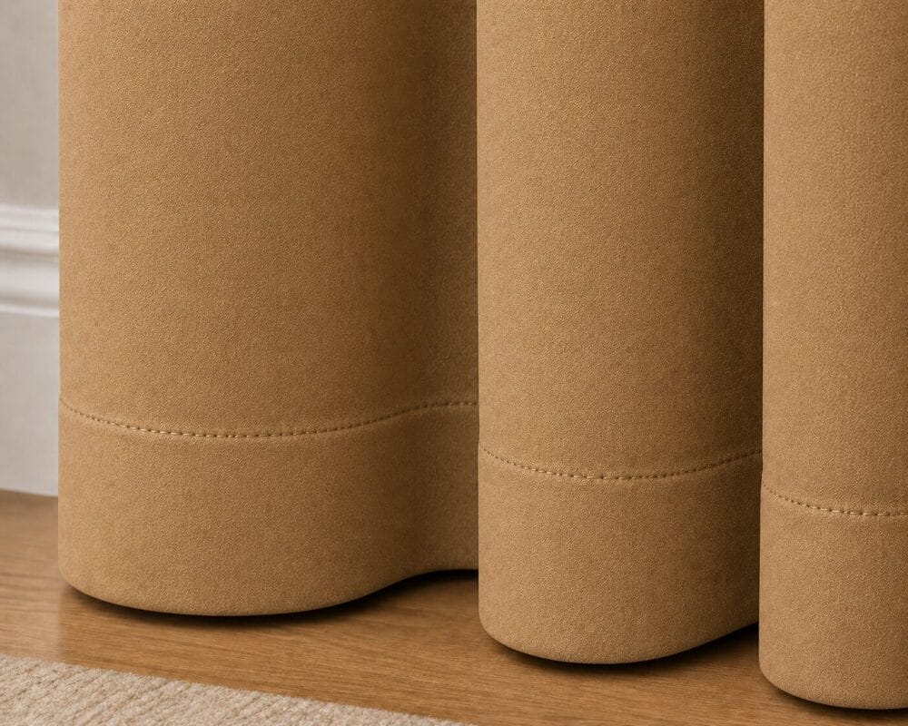Premium Blackout Eyelet Curtain - Camel colour - Image 2