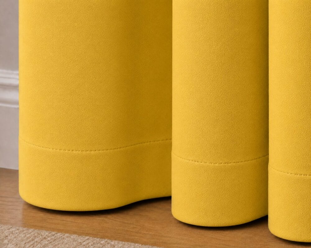 Premium Blackout Eyelet Curtain - Canary colour - Image 3