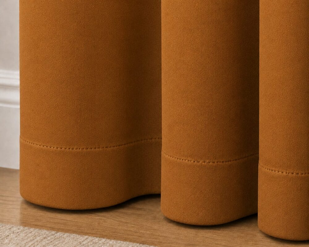 Premium Blackout Eyelet Curtain - Caramel colour - Image 3