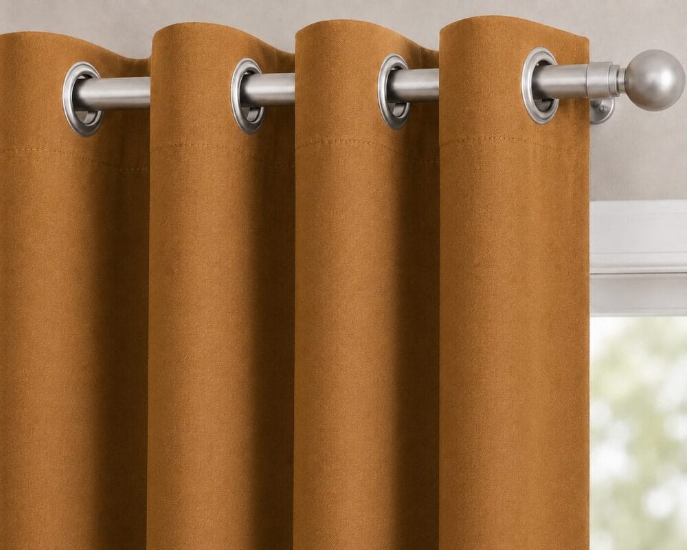 Premium Blackout Eyelet Curtain - Caramel colour - Image 2