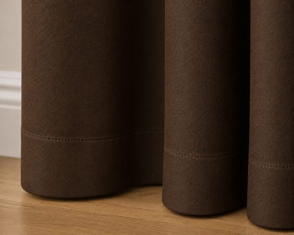 Premium Blackout Eyelet Curtain - Chocolate Brown colour - Image 3