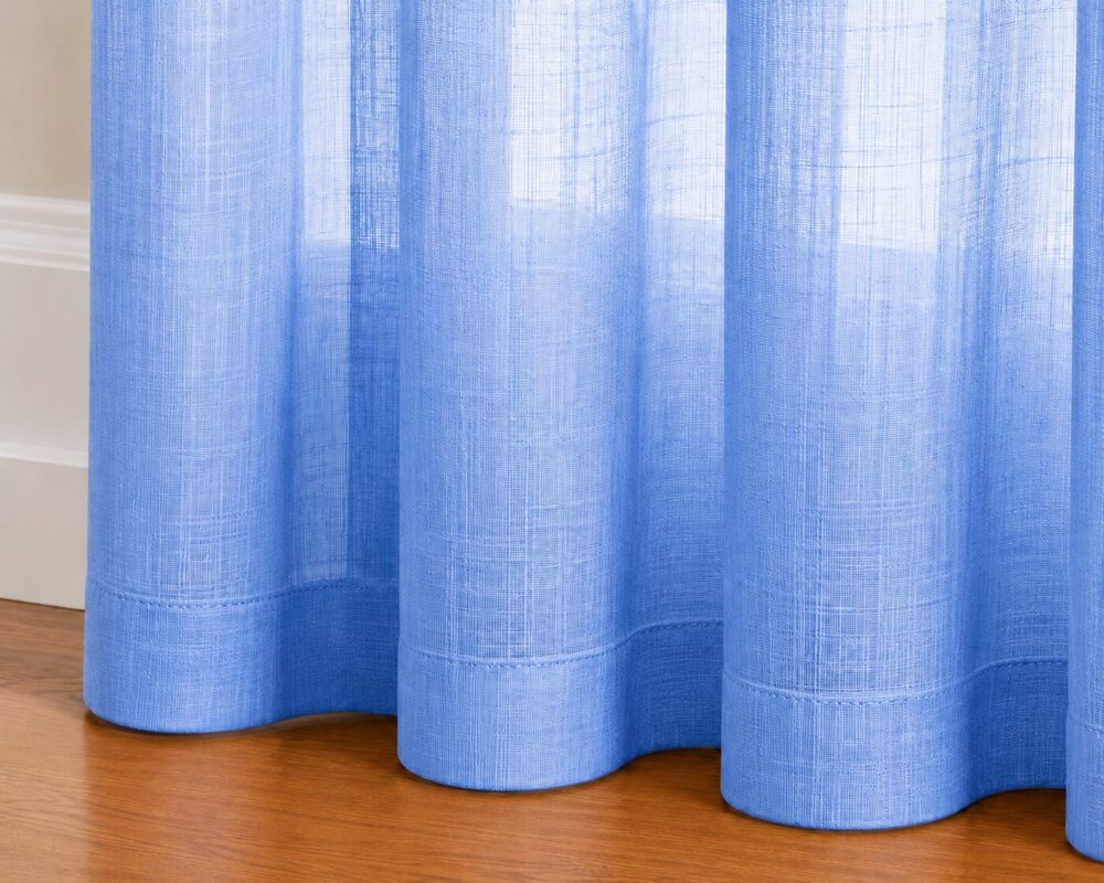 Ombre Sheer Eyelet Curtain - Cornflower colour - Image 3