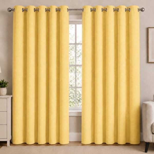 Premium Blackout Eyelet Curtain - Daffodil colour
