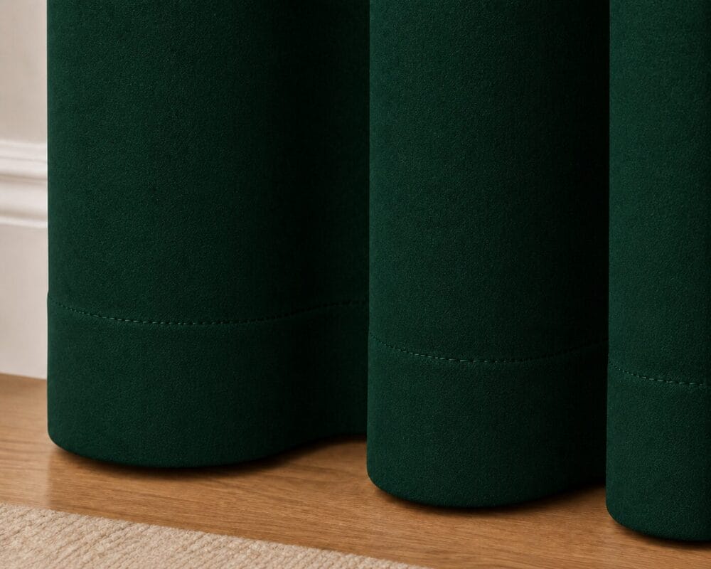 Premium Blackout Eyelet Curtain - Emerald Green colour - Image 2