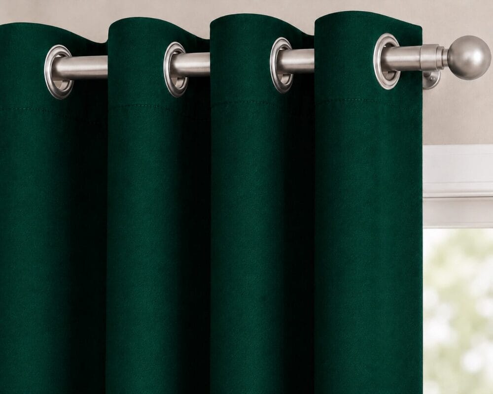 Premium Blackout Eyelet Curtain - Emerald Green colour - Image 3