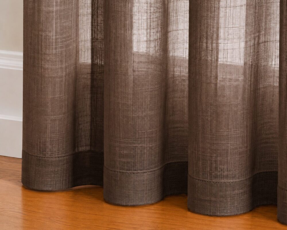 Ombre Sheer Eyelet Curtain - Espresso colour - Image 3