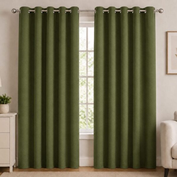 Premium Blackout Eyelet Curtain - Fern colour