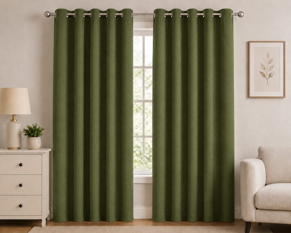 Premium Blackout Eyelet Curtain - Fern colour