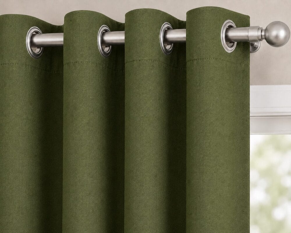 Premium Blackout Eyelet Curtain - Fern colour - Image 2