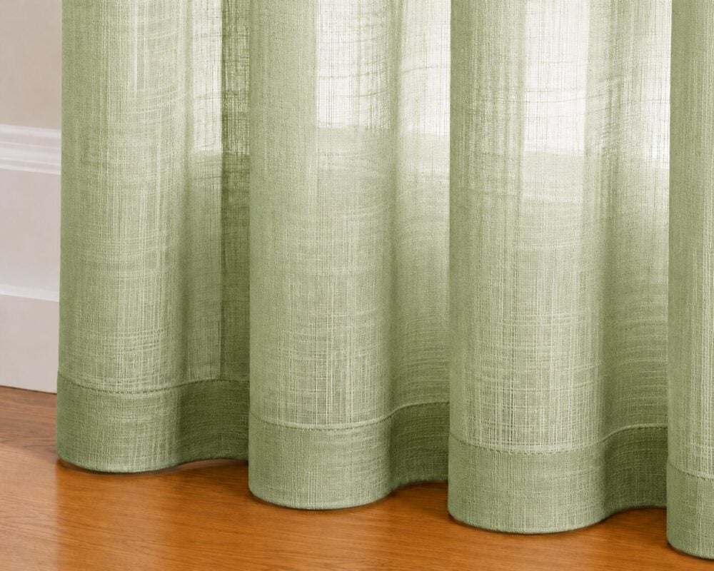 Ombre Sheer Eyelet Curtain - Fern colour - Image 3
