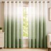 Ombre Sheer Eyelet Curtain - Fern colour