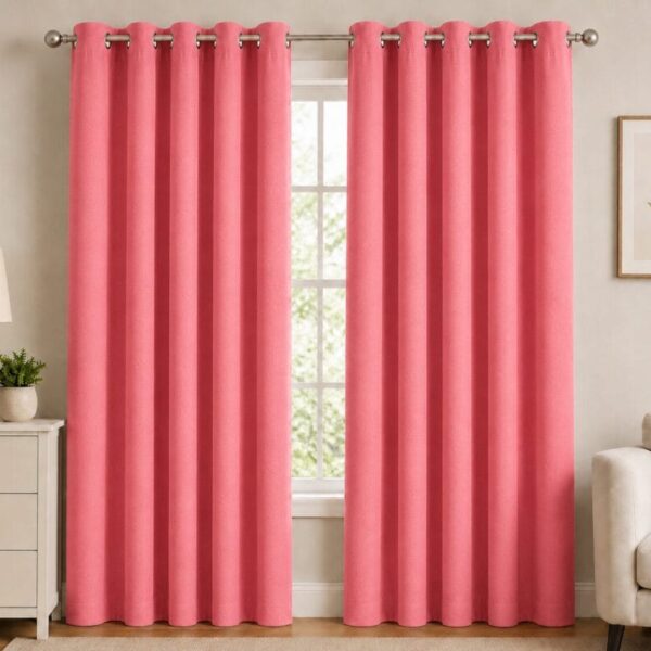 Premium Blackout Eyelet Curtain - Flamingo colour