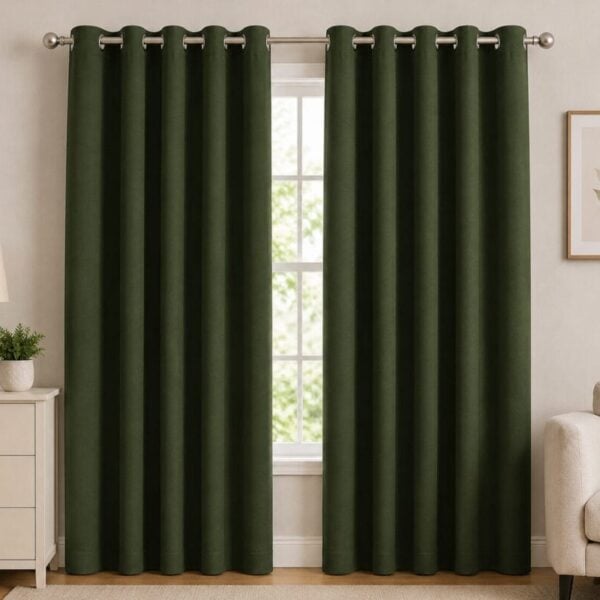 Premium Blackout Eyelet Curtain - Forest colour