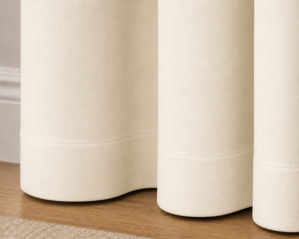 Premium Blackout Eyelet Curtain - Ivory colour - Image 3