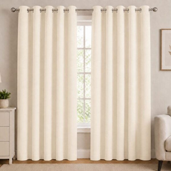 Premium Blackout Eyelet Curtain - Ivory colour