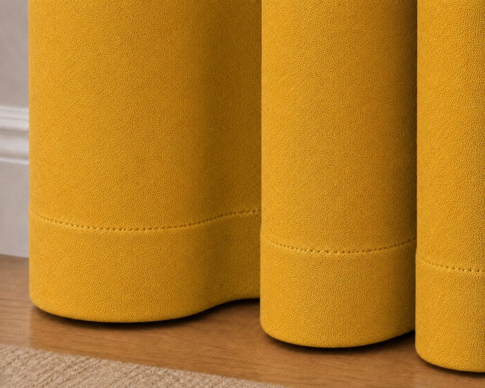 Premium Blackout Eyelet Curtain - Mustard colour - Image 3