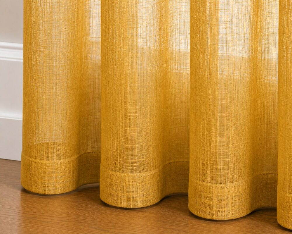 Ombre Sheer Eyelet Curtain - Mustard colour - Image 2