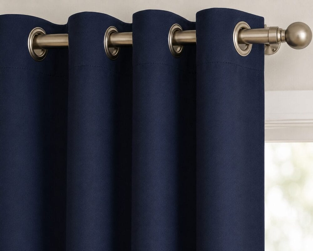 Premium Blackout Eyelet Curtain - Navy Blue colour - Image 2
