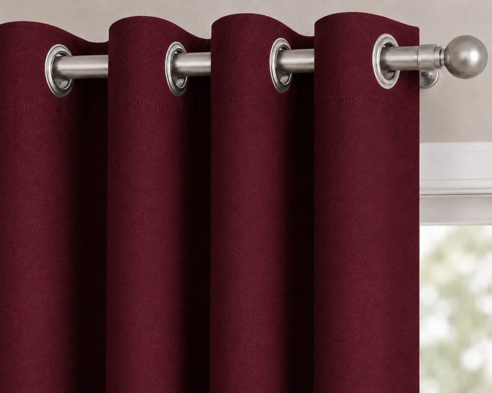 Premium Blackout Eyelet Curtain - Oxblood colour - Image 2