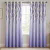 White Lavender Leaf Printed Dimout Curtain