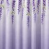 White Lavender Leaf Printed Dimout Curtain - Thumbnail Image 2