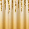 White Yellow Leaf Printed Dimout Curtain - Thumbnail Image 2