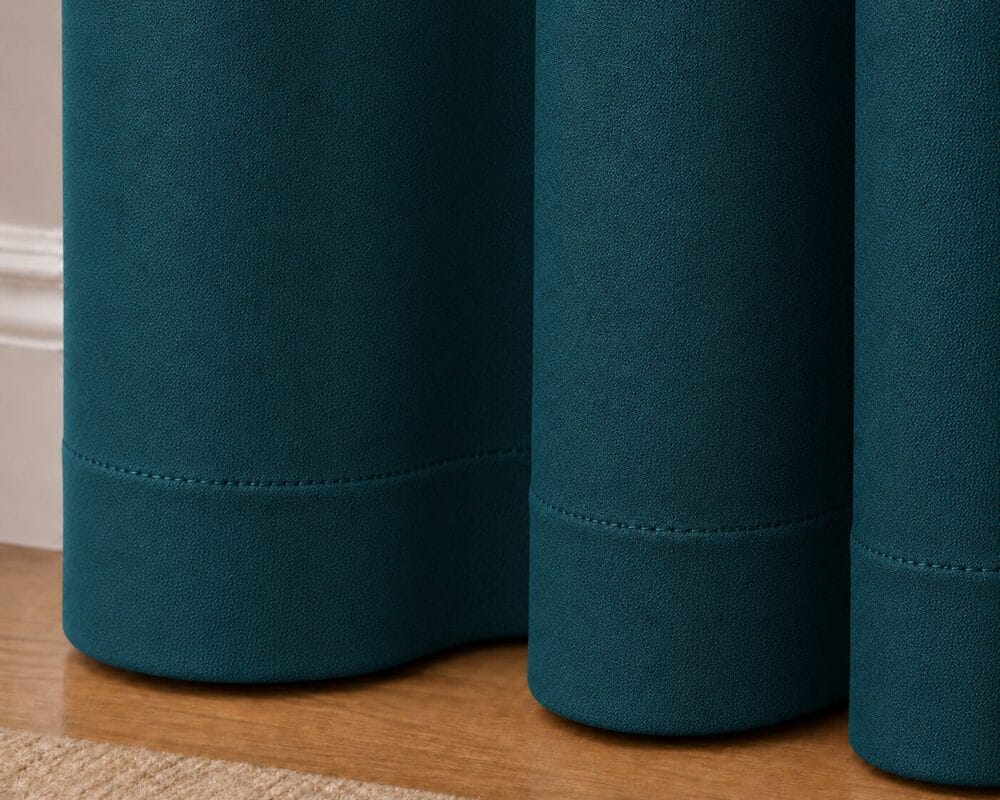 Premium Blackout Eyelet Curtain - Petrol colour - Image 2