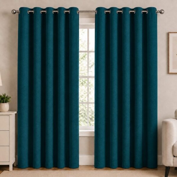Premium Blackout Eyelet Curtain - Petrol colour