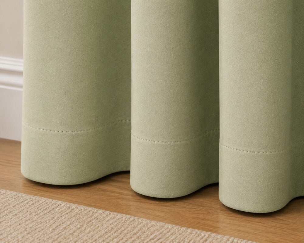 Premium Blackout Eyelet Curtain - Pistachio colour - Image 2