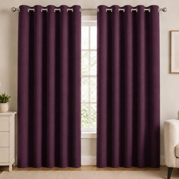 Premium Blackout Eyelet Curtain - Plum colour