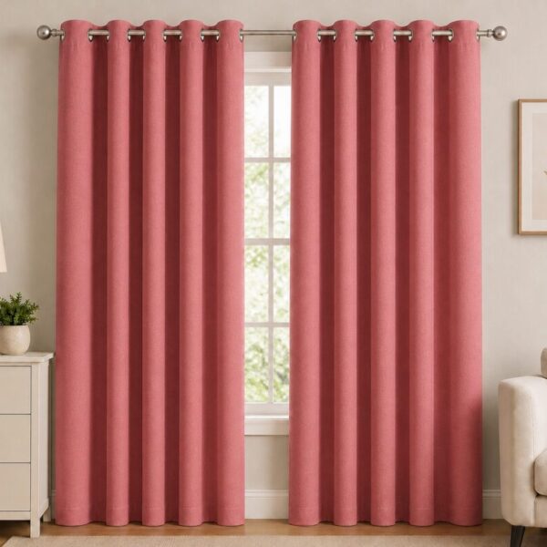 Premium Blackout Eyelet Curtain - Rose colour