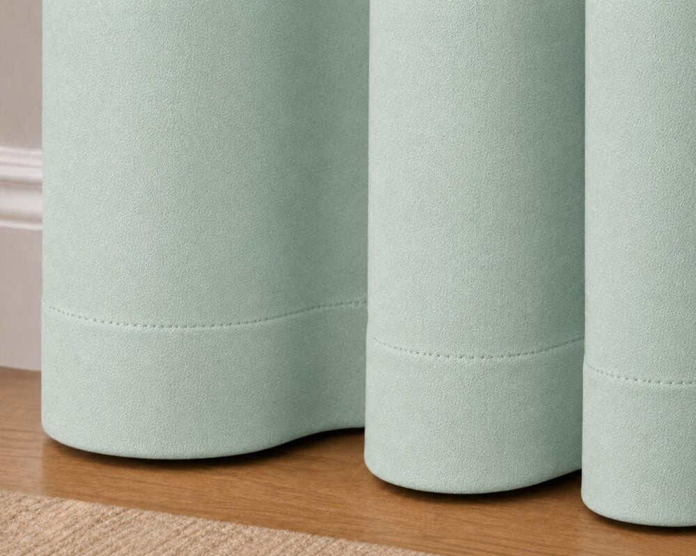 Premium Blackout Eyelet Curtain - Seafoam colour - Image 2