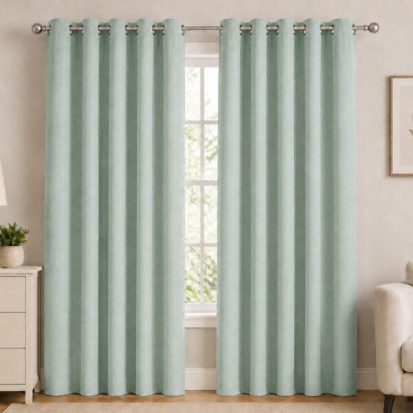 Premium Blackout Eyelet Curtain - Seafoam colour