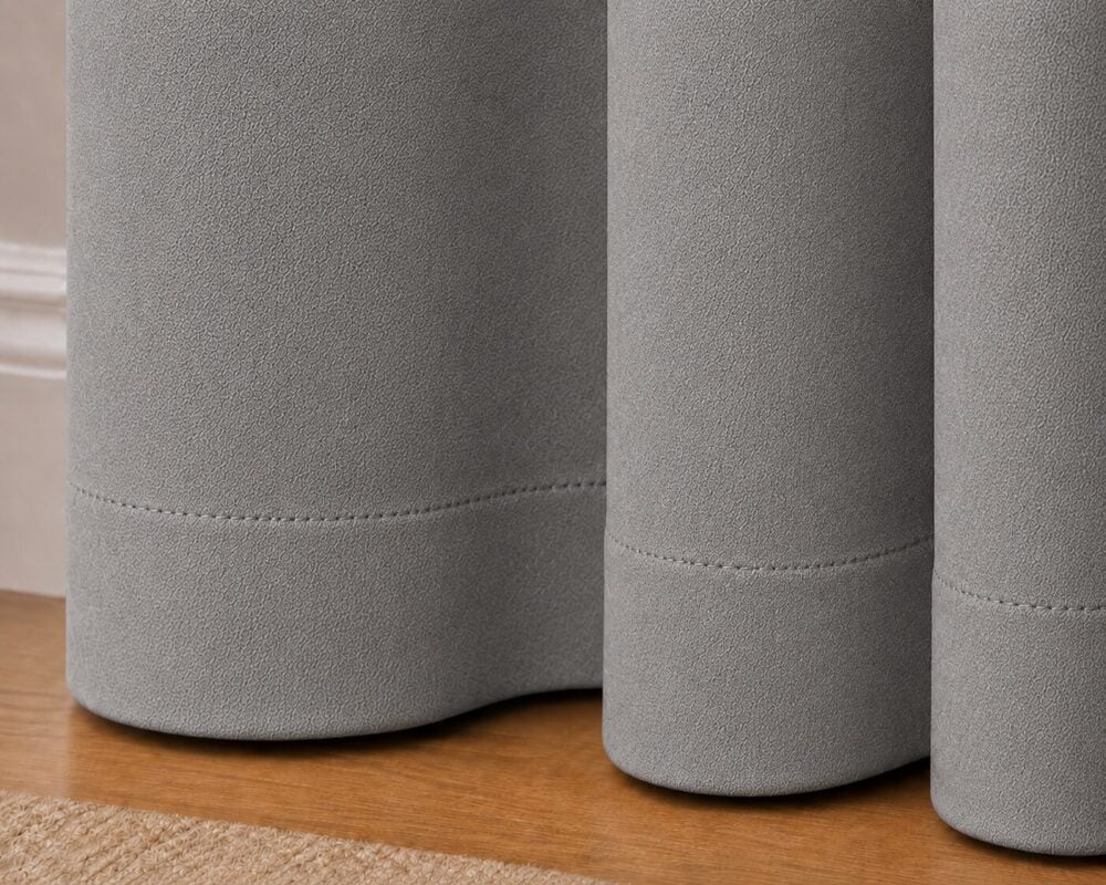 Premium Blackout Eyelet Curtain - Smoke colour - Image 3