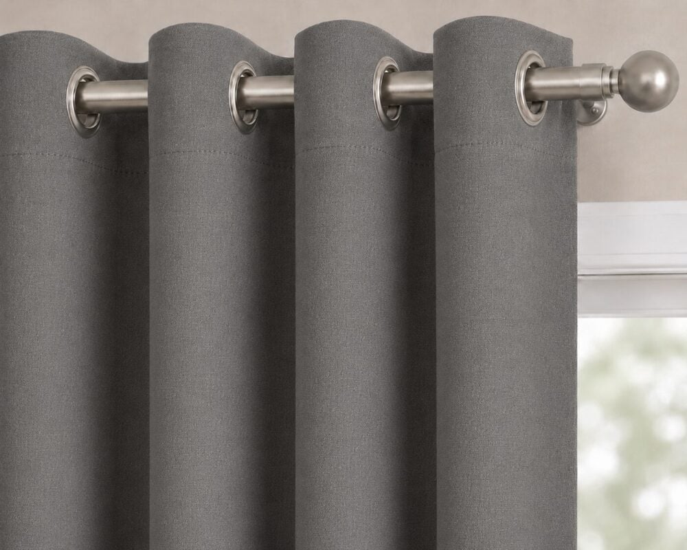 Premium Blackout Eyelet Curtain - Smoke colour - Image 2