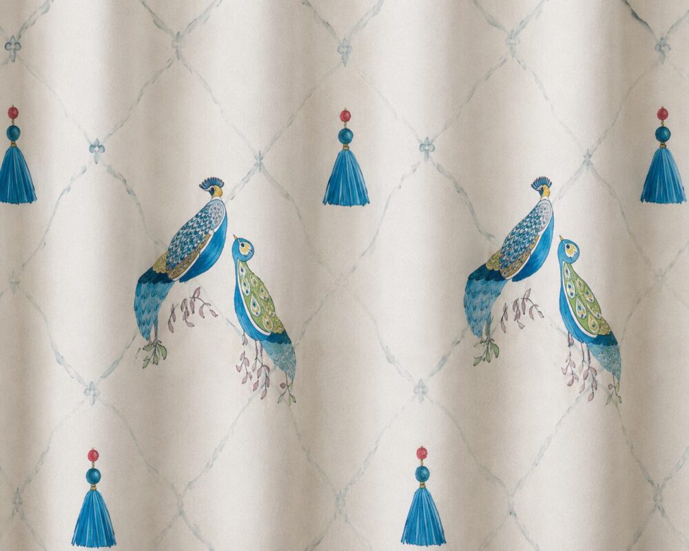 Royal Peacock Printed Dimout Curtain - Image 2