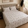 Ivory Blush Botanical King Size Bedsheet with 2 Pillow Covers - Thumbnail Image 3
