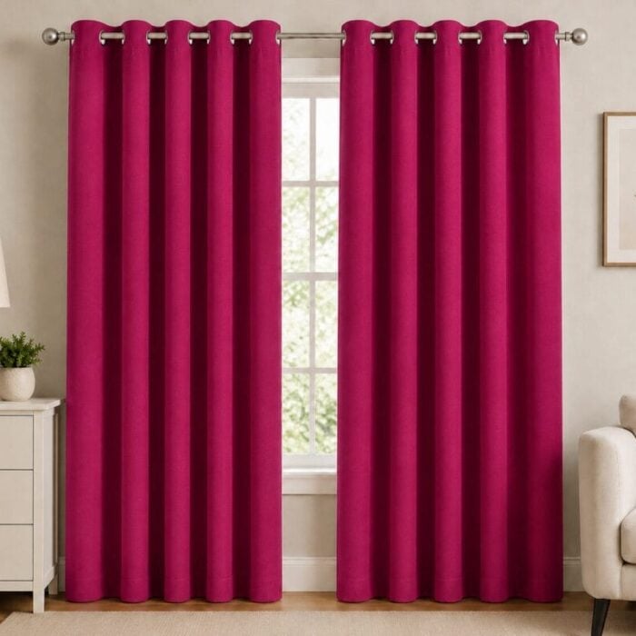 Premium Blackout Eyelet Curtain - Magenta colour