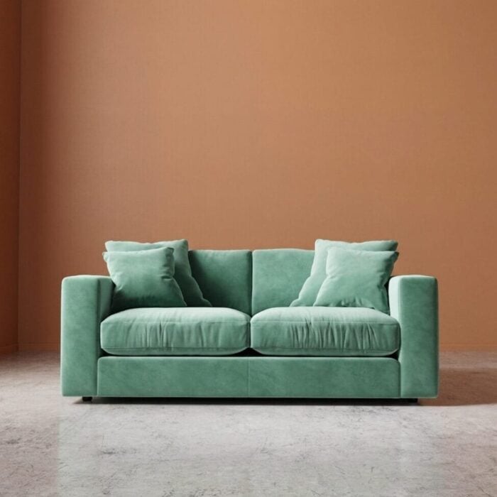 Althaea mint green 2 seater sofa front view