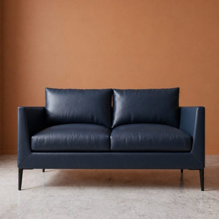 Aravali 2 Seater Sofa - Navy Blue Leatherette