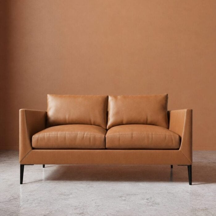Aravali 2 Seater Sofa - Tan Brown Leatherette